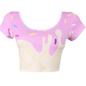 Japan LA Melty Ice Cream Crop Top S